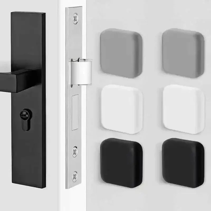 Door Stopper Rubber - 1/2 ชิ้น แผ่นกันกระแทกซิลิโคน ยางกันกระแทกติดผนังแบบมีกาวในตัว แผ่นปิดเสียงสำหรับตู้ ตกแต่งบ้าน