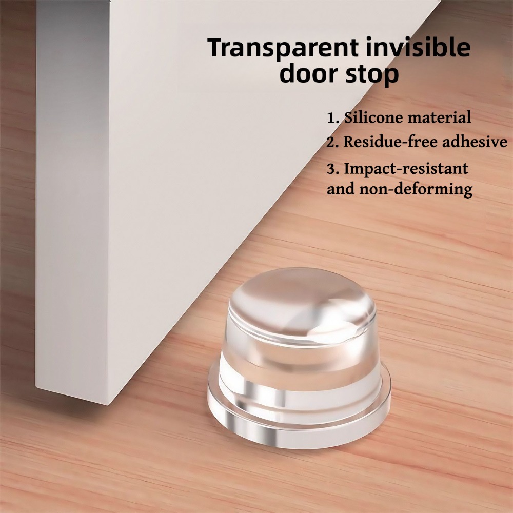 Door Stopper Rubber - ตัวกันกระแทกประตูซิลิโคน ป้องกันผนัง ที่กันกระแทกมือจับประตูห้องนอน แบบติดเอง ป้องกันการชน อุปกรณ์เสริมเฟอร์นิเจอร์ที่ใช้งานได้จริง