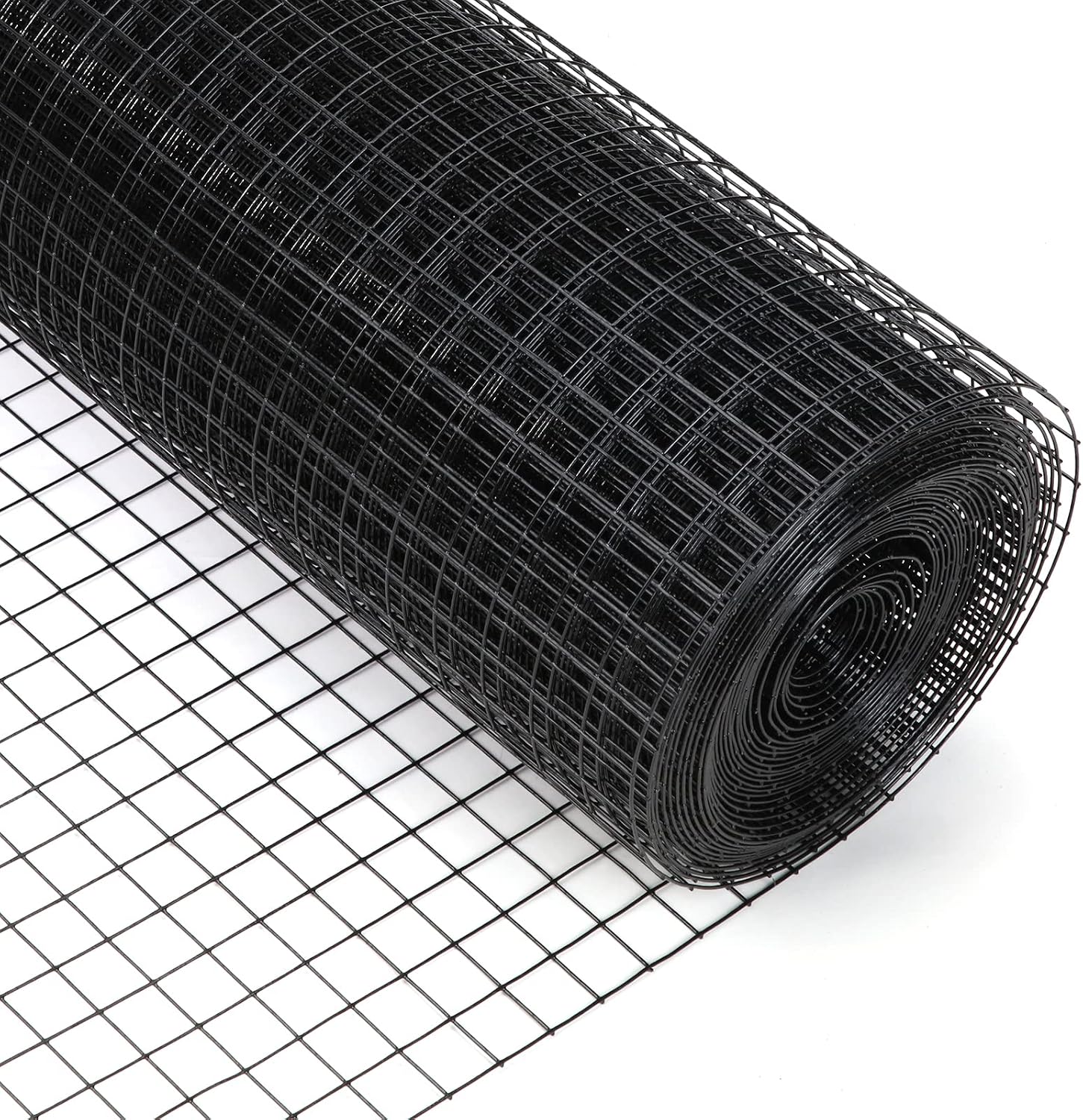 Home Improvement Fence - ตาข่ายลวดเชื่อมเคลือบไวนิลสีดำ ขนาด 48 นิ้ว x 50