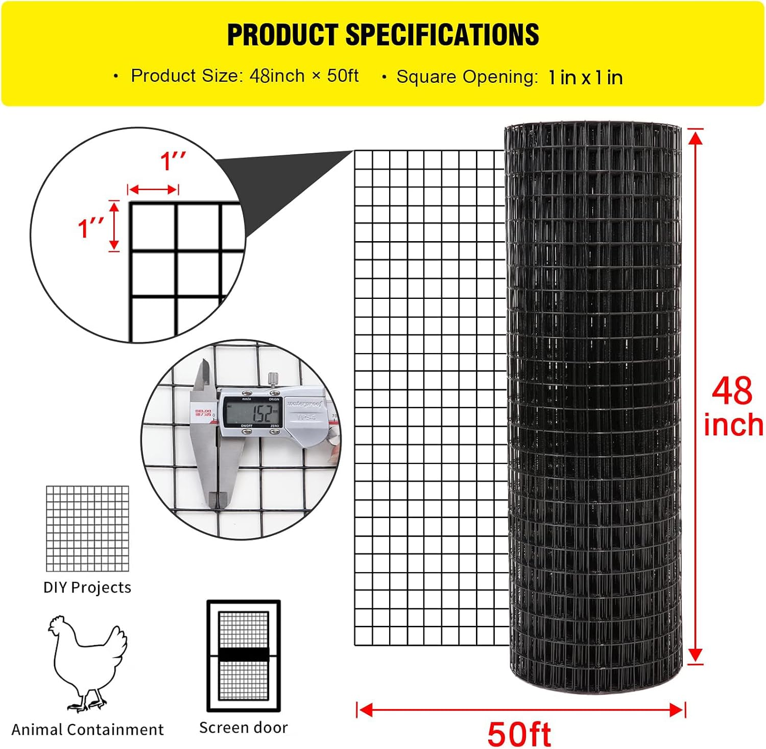 ตาข่ายลวดเชื่อมเคลือบไวนิลสีดำ - Home Improvement Fence บทวิจารณ์และราคา